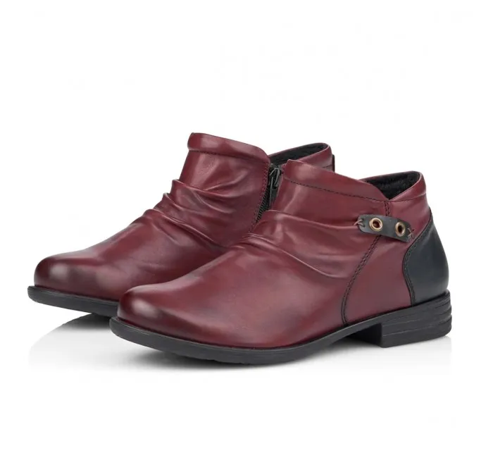 Rieker Remonte Low Ankle Boot Red