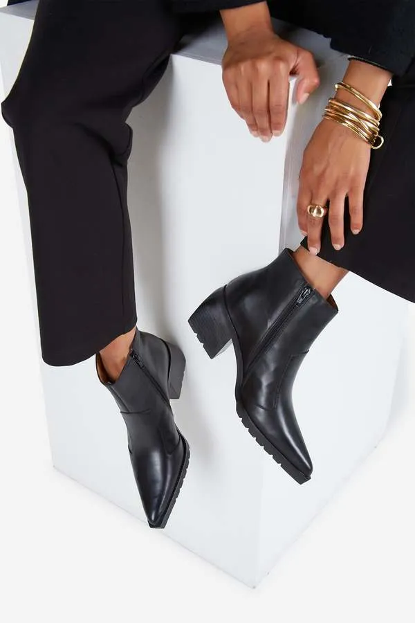 RODEO WESTERN ANKLE BOOT - Black