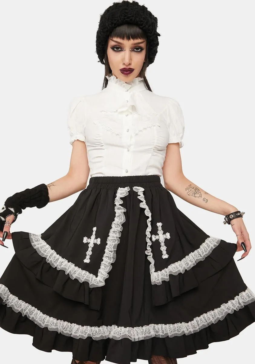Ruffle Cross Doll Skirt-