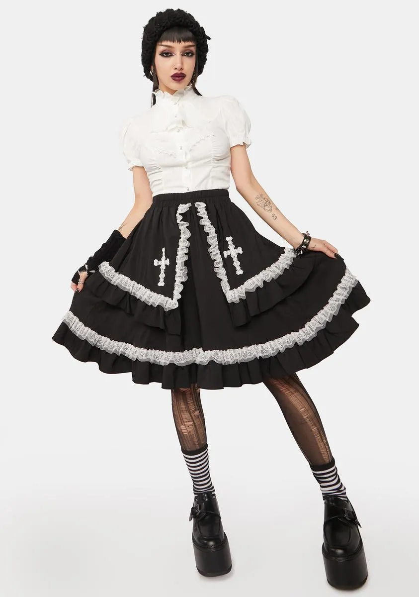 Ruffle Cross Doll Skirt-
