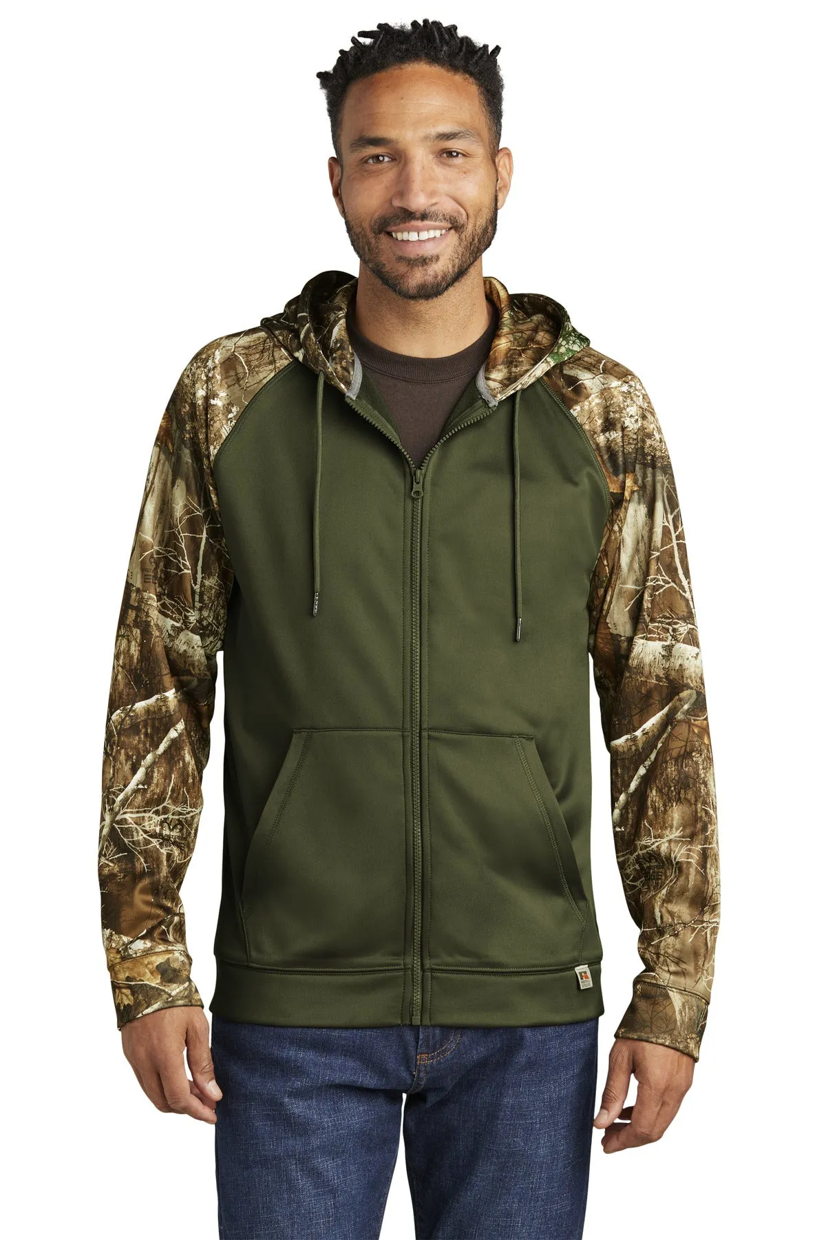 Russell Outdoors Realtree Performance Colorblock Full-Zip Hoodie. RU452