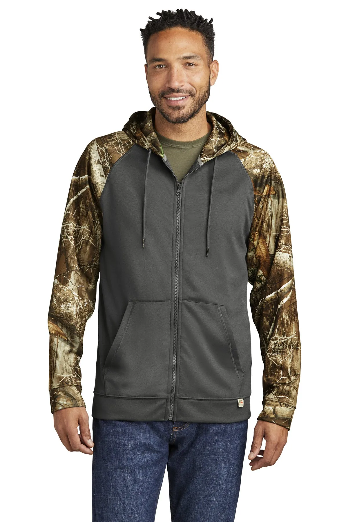 Russell Outdoors Realtree Performance Colorblock Full-Zip Hoodie. RU452