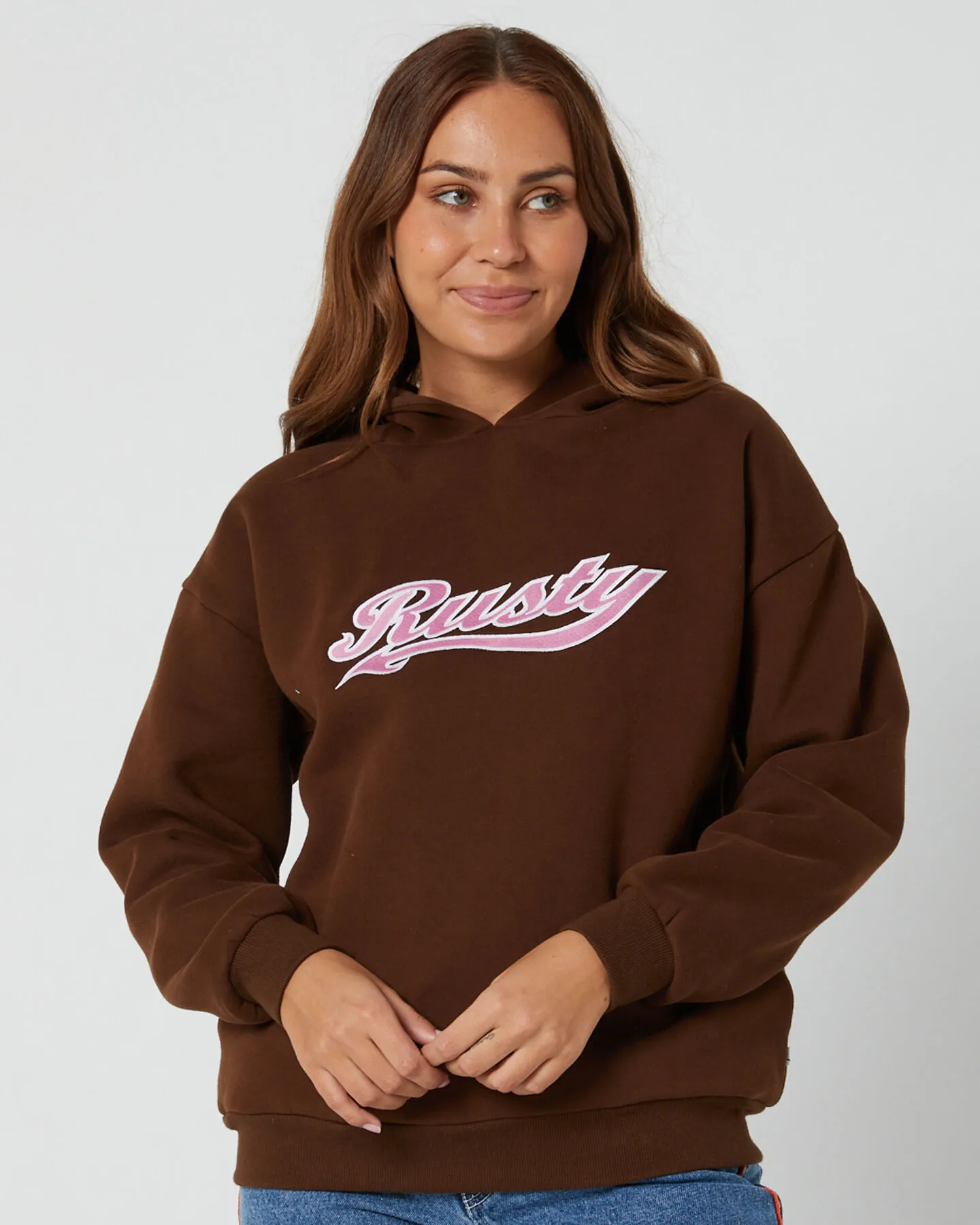 Rusty Norty Oversize Hooded Fleece - Cappuccino | SurfStitch