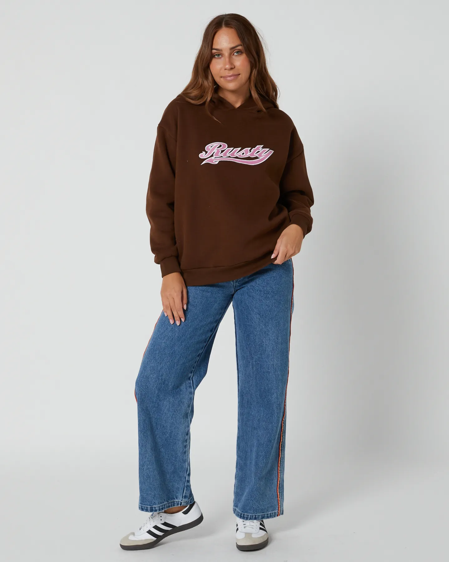 Rusty Norty Oversize Hooded Fleece - Cappuccino | SurfStitch