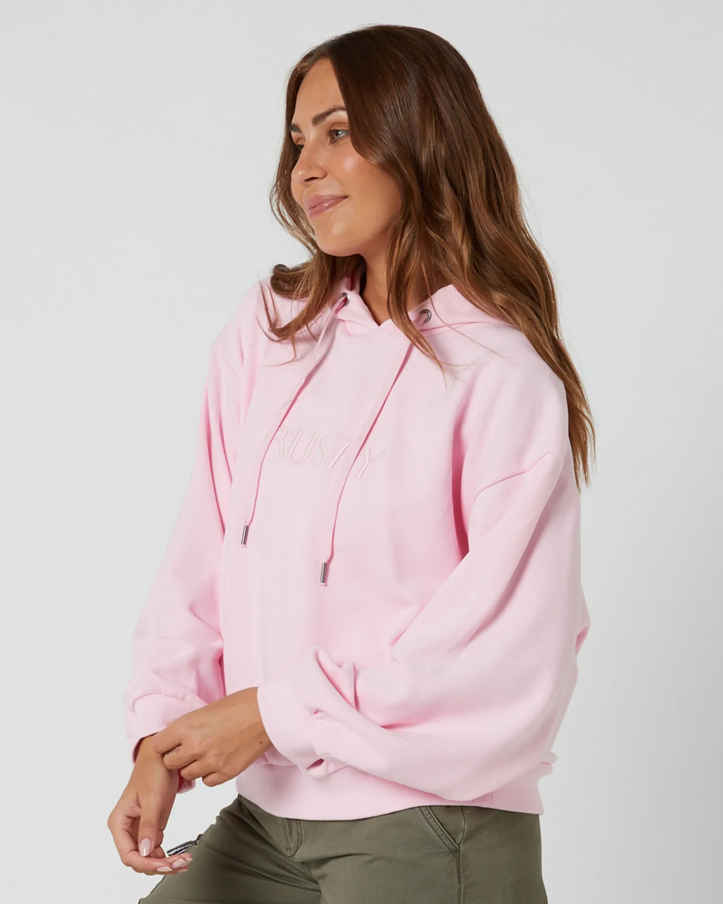 Rusty Rusty Signature Oversize Hooded Fleece - Soft Orchid | SurfStitch