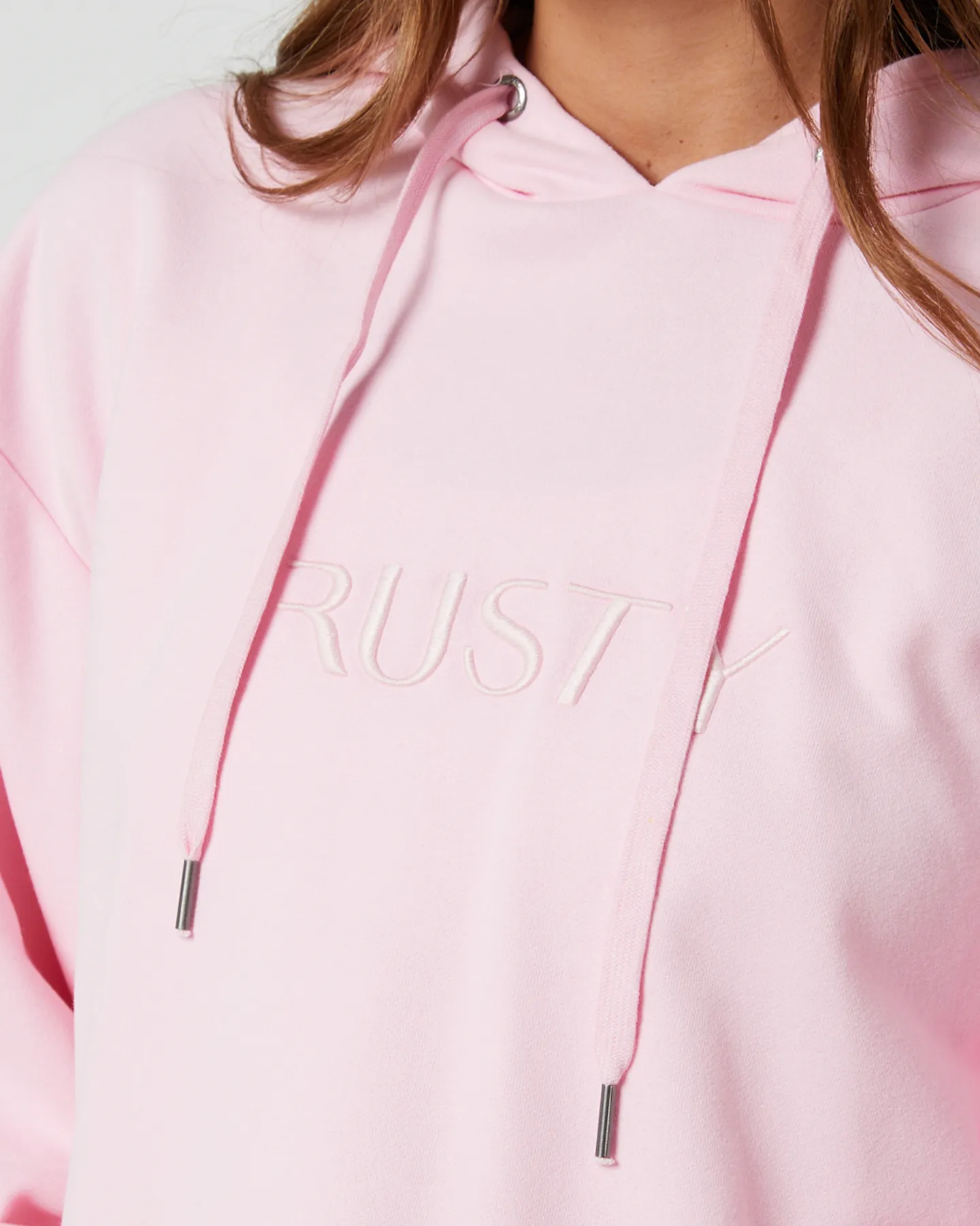 Rusty Rusty Signature Oversize Hooded Fleece - Soft Orchid | SurfStitch