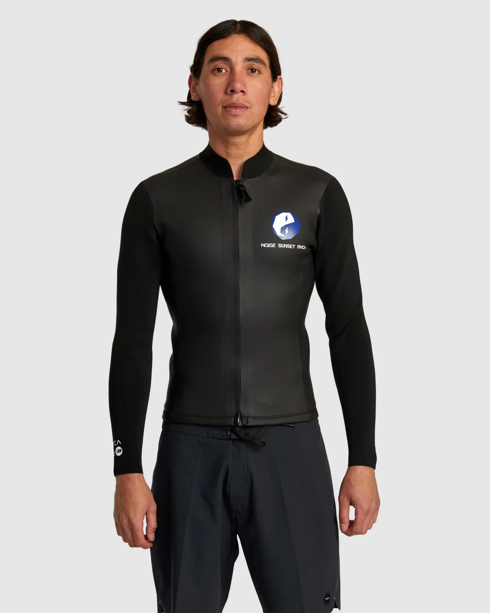 Rvca Noise Sunset Front Zip Wetsuit Jacket - Black | SurfStitch