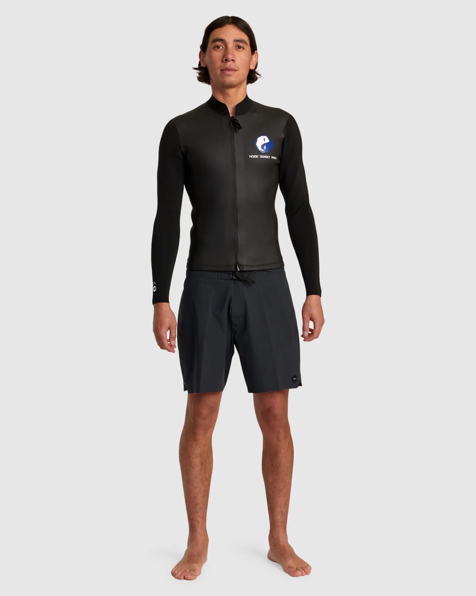 Rvca Noise Sunset Front Zip Wetsuit Jacket - Black | SurfStitch