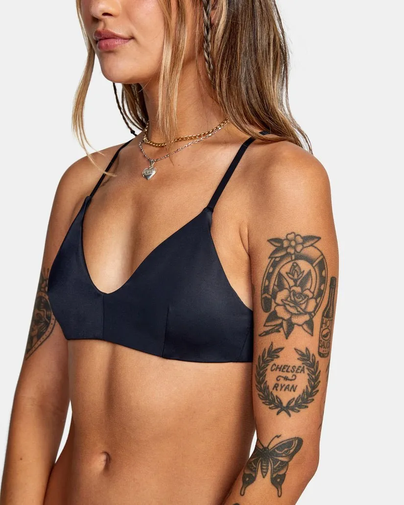 RVCA Solid Crossback Bikini Top - Black