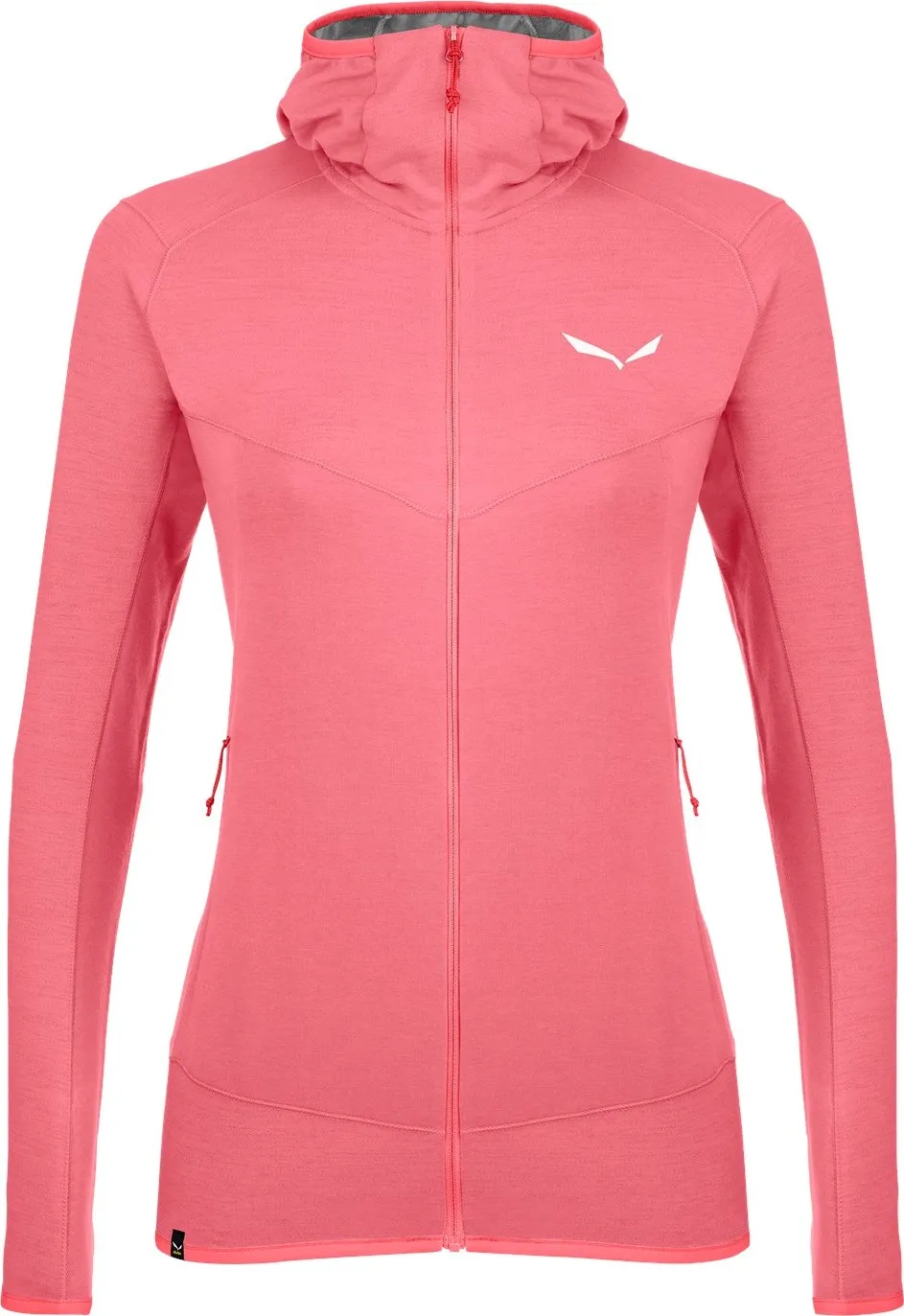 Salewa Women's Light Micro Polarlite Full Zip Hooded Jacket Calypso Coral Mel | Buy Salewa Women's Light Micro Polarli