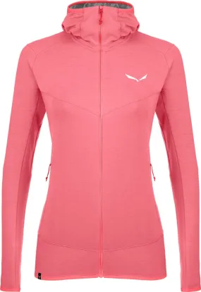 Salewa Women's Light Micro Polarlite Full Zip Hooded Jacket Calypso Coral Mel | Buy Salewa Women's Light Micro Polarli