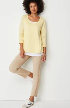 sateen slim-leg pants