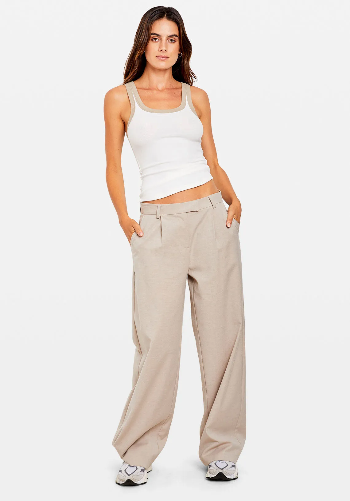 SCOOP TANK WHITE/NATURAL