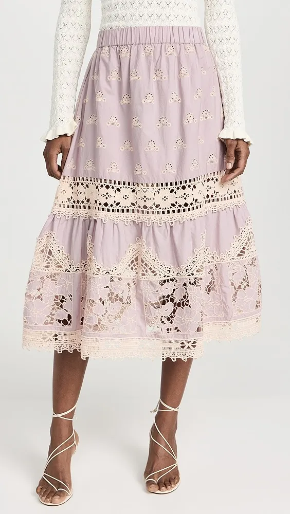 Sea   Joah Embroidery Skirt 
