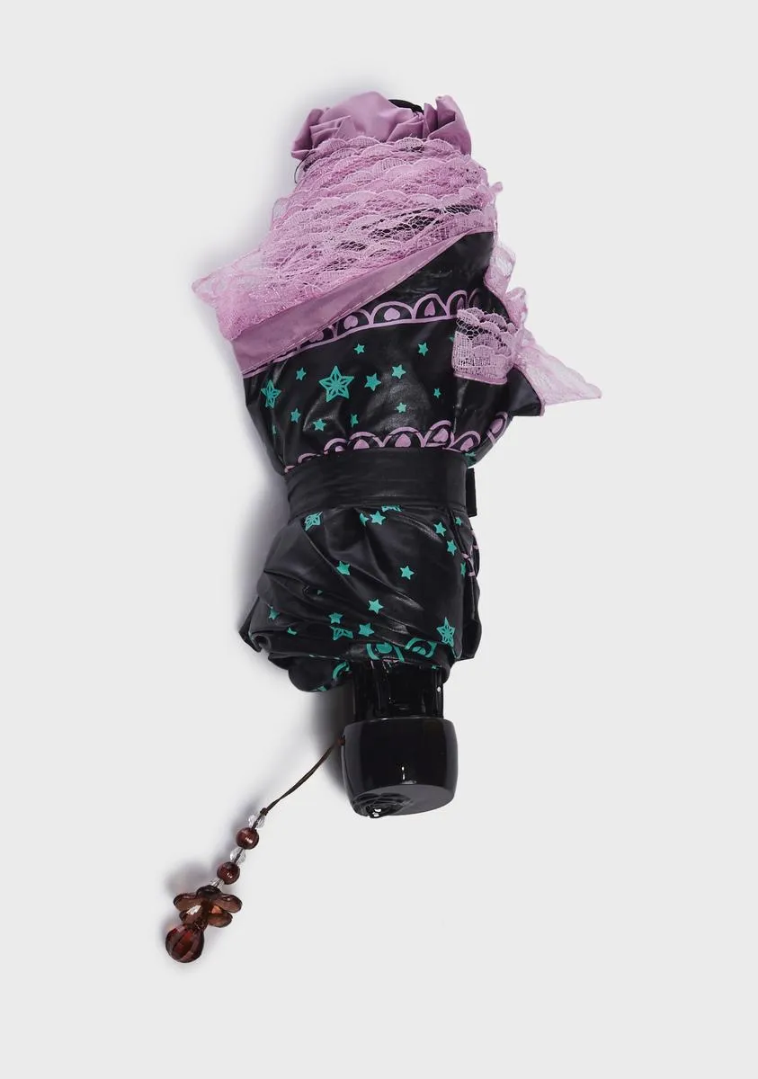 Seein' Stars Lace Trim Umbrella-