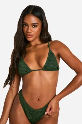 Seersucker Triangle Bikini Top