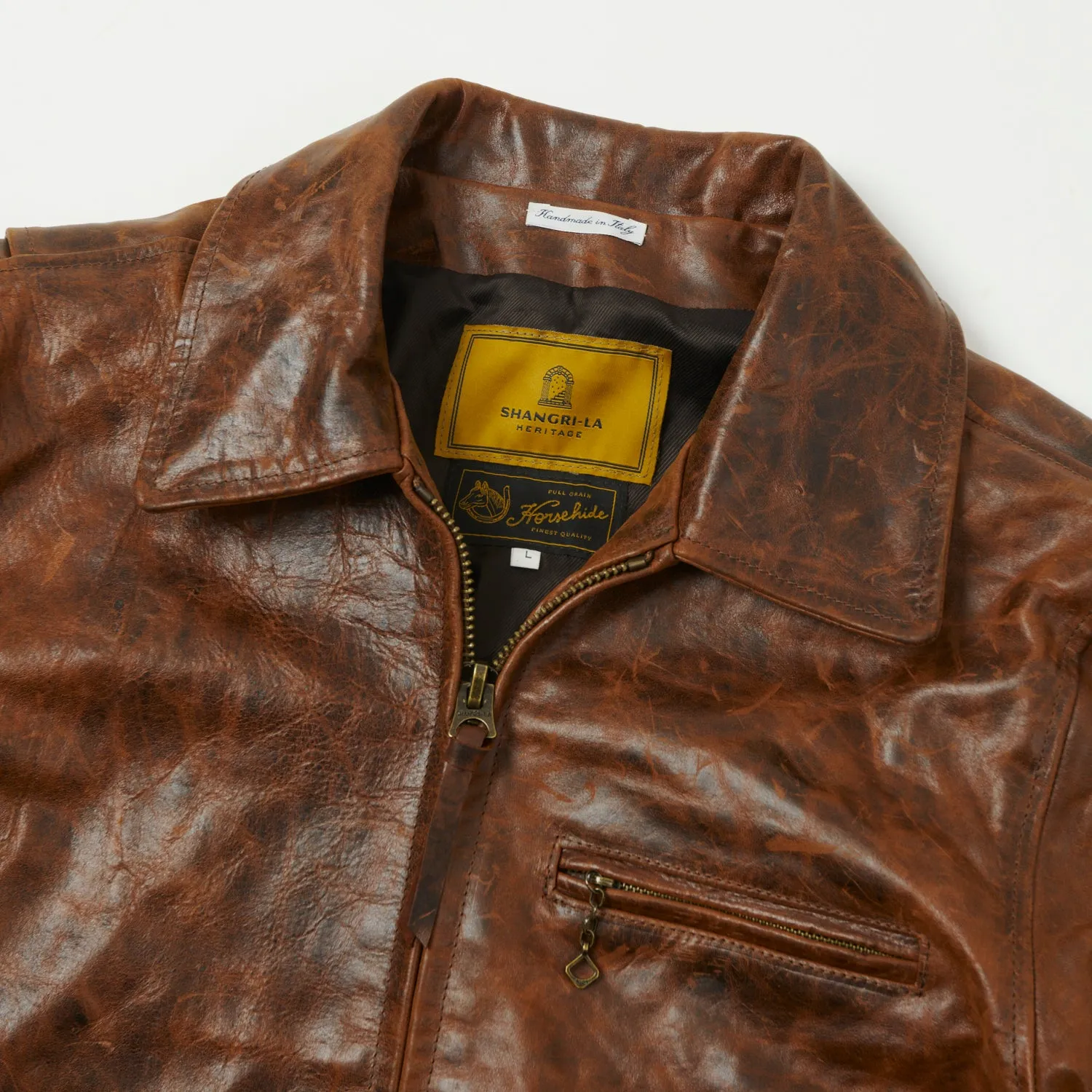 Shangri-La Heritage 'Varenne' Horsehide Leather Jacket - Whiskey