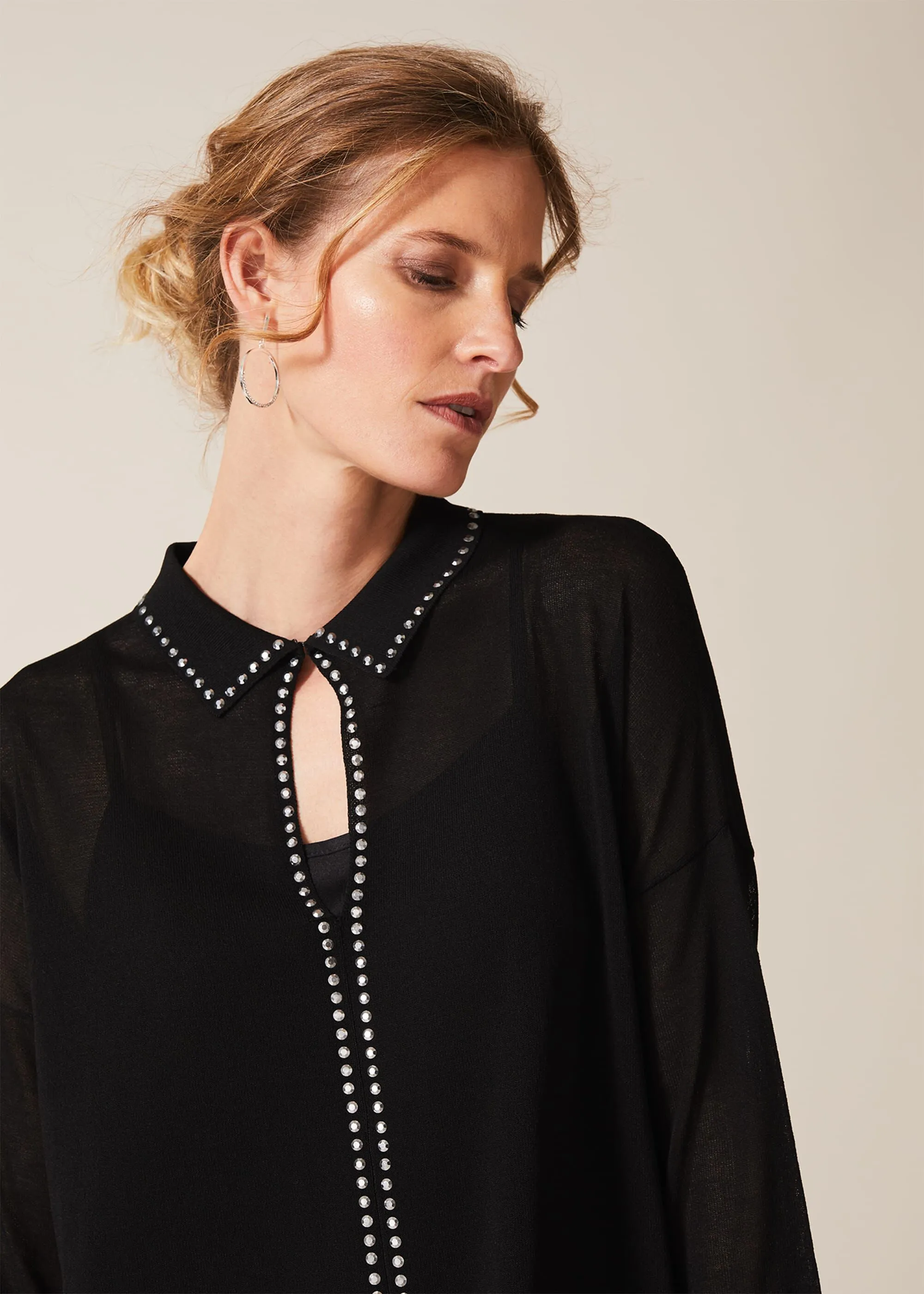 Sibyl Stud Collar Tunic Dress