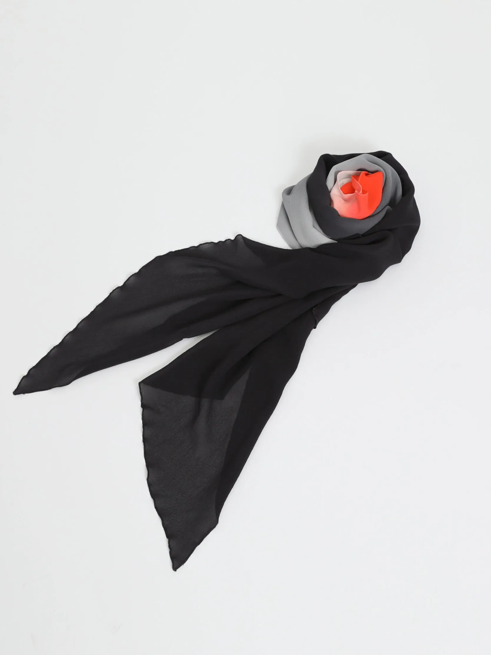 Silk dip-dye colours scarf