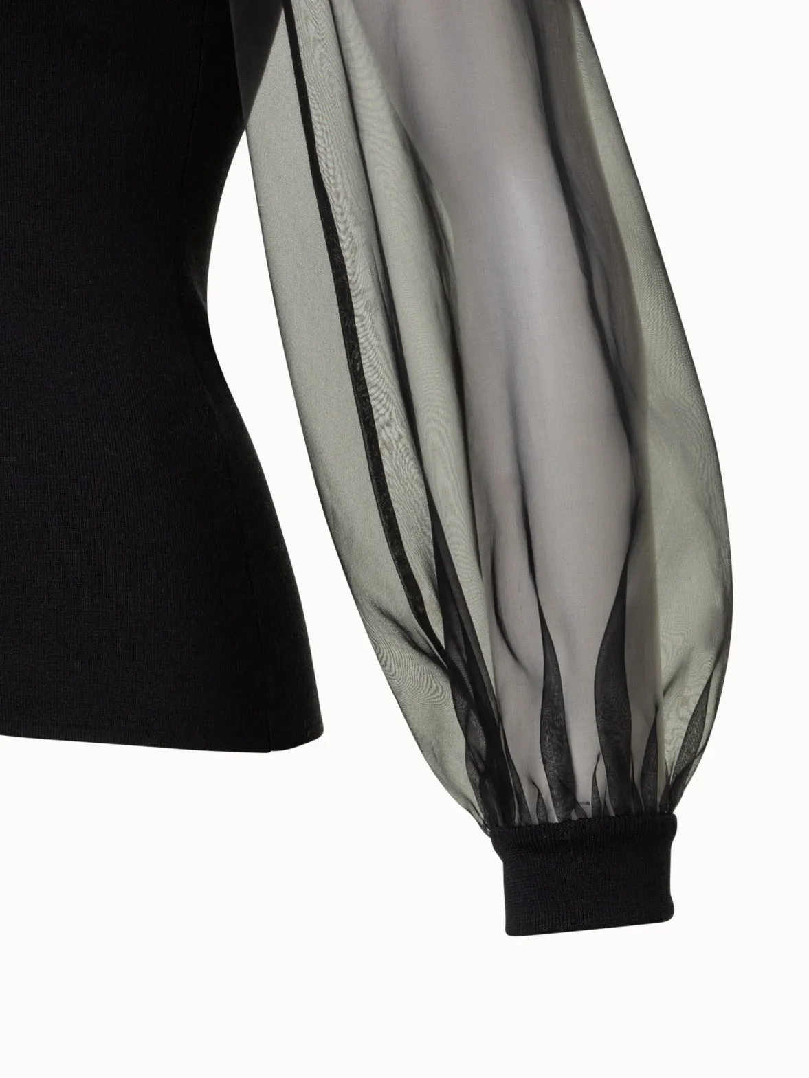 Silk Stretch Knit Pullover