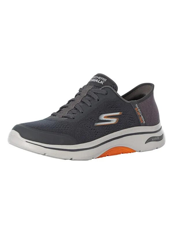 Skechers Slip-in Arch Fit 2.0 Simplicity 2 Trainers - Charcoal/Orange