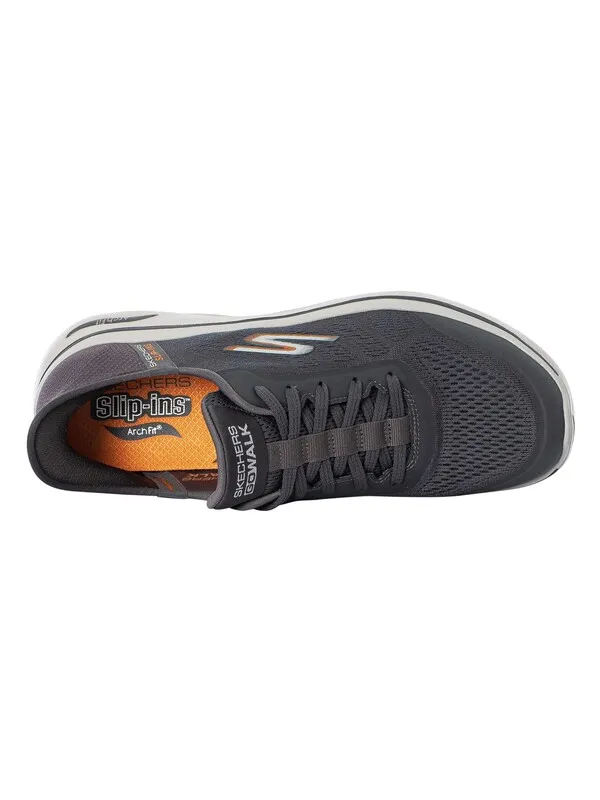 Skechers Slip-in Arch Fit 2.0 Simplicity 2 Trainers - Charcoal/Orange