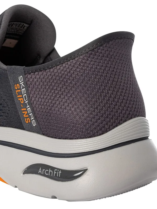 Skechers Slip-in Arch Fit 2.0 Simplicity 2 Trainers - Charcoal/Orange