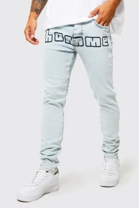 Skinny Homme Print Jeans