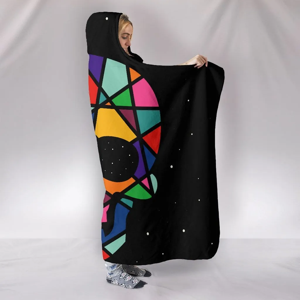 Skull Hooded Blanket Black