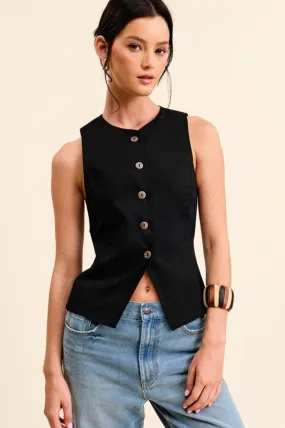 Sleeveless Buttoned Vest