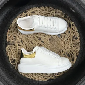 Sneakers White & Shiny Gold Back 2024