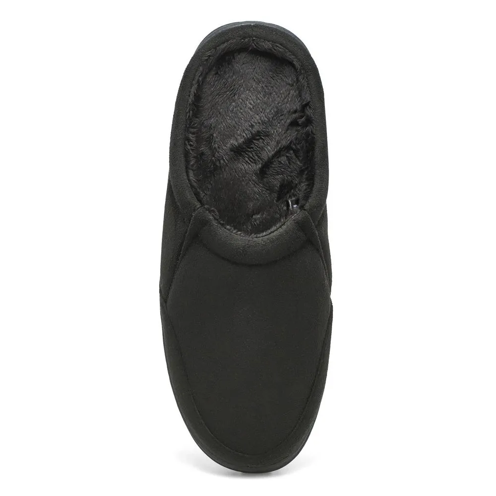 Soft Moc Mens Polar II Open Back Slipper - Black