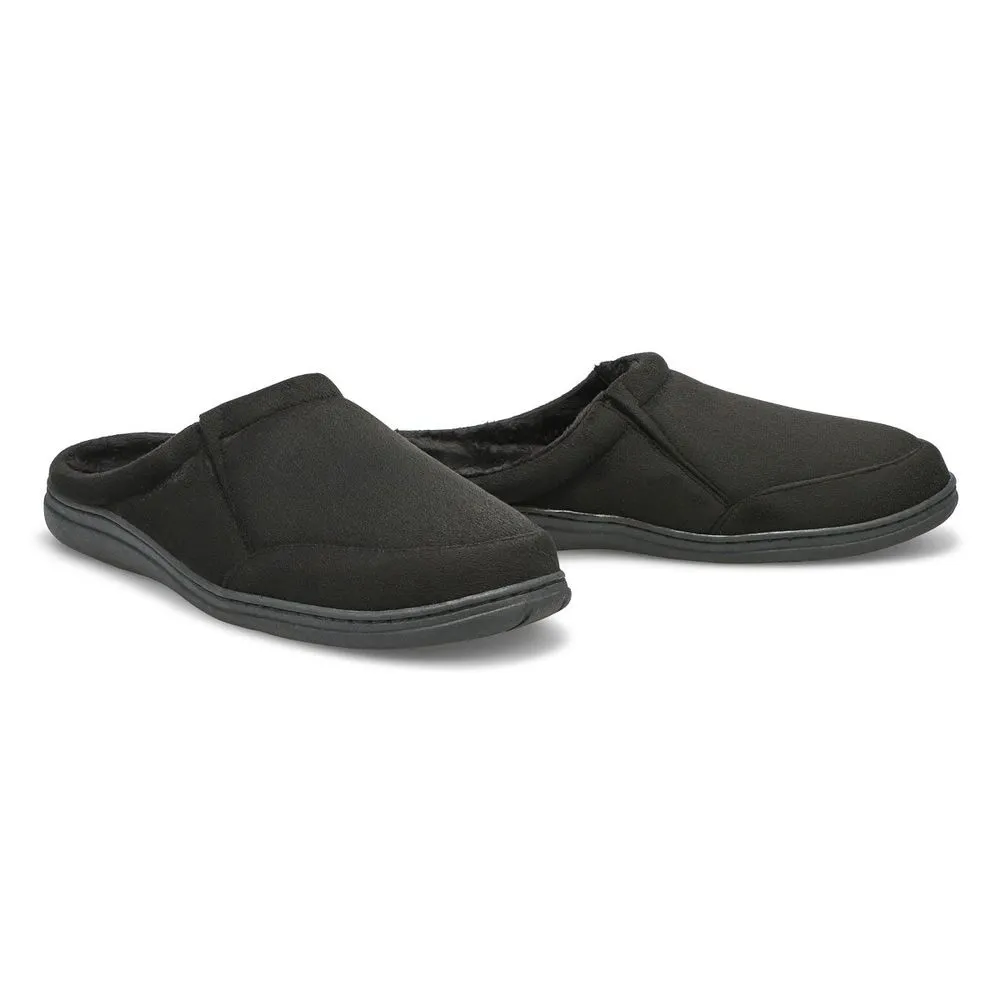 Soft Moc Mens Polar II Open Back Slipper - Black