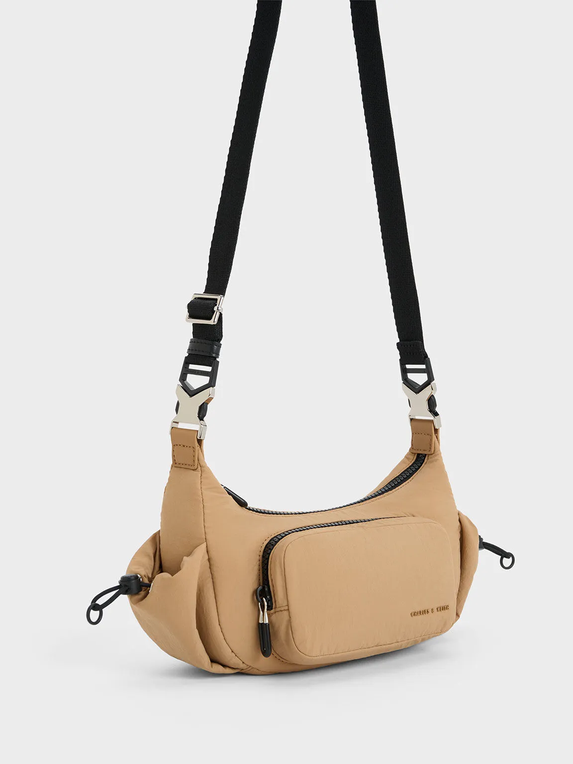 Soleil Nylon Shoulder Bag - Camel