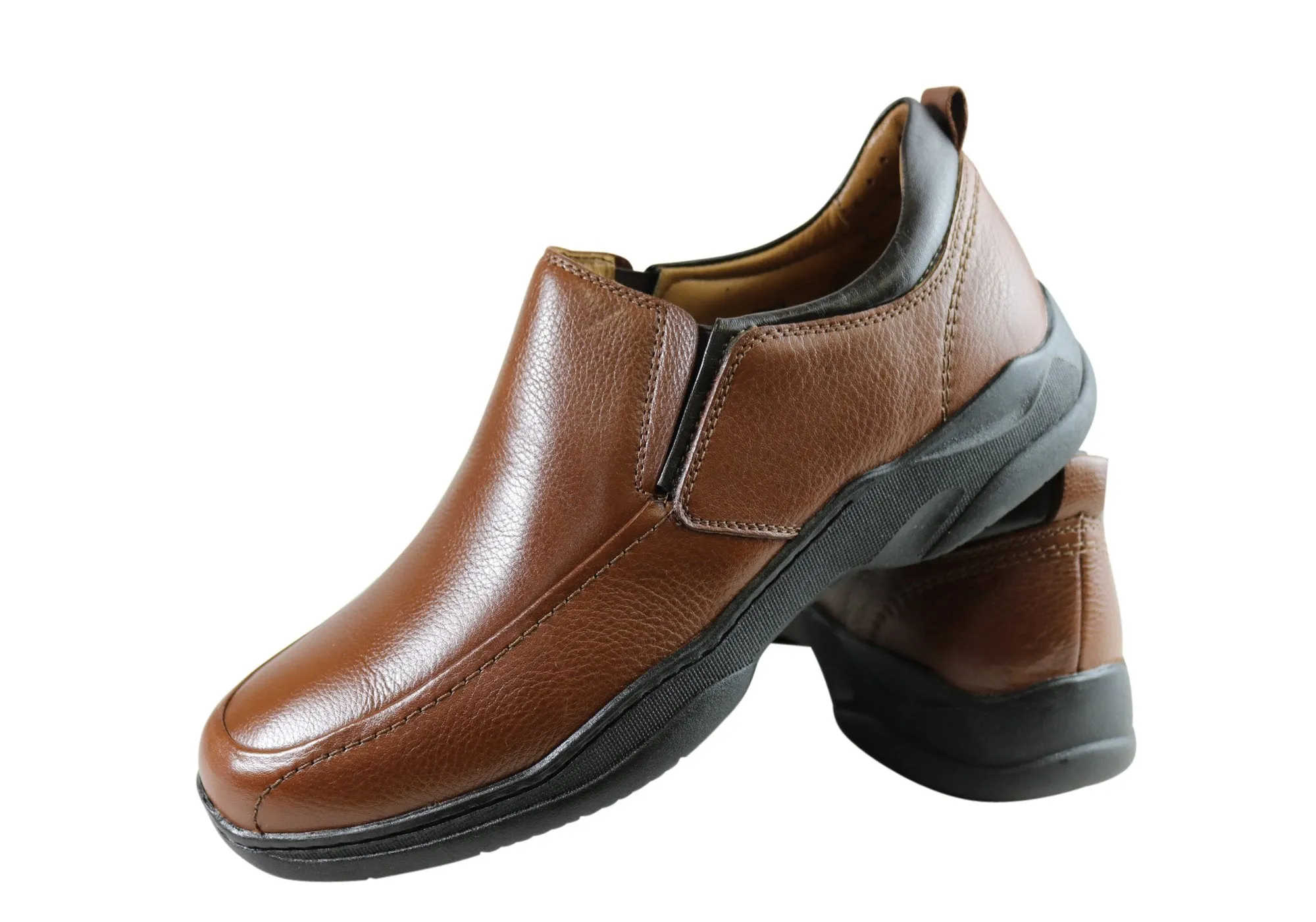 Sollu Dolan Mens Leather Slip On Comfort Shoes Made In Brazil