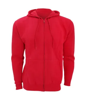 SOLS Mens Seven Full Zip Hooded Sweatshirt / Hoodie (Red) - UTPC340