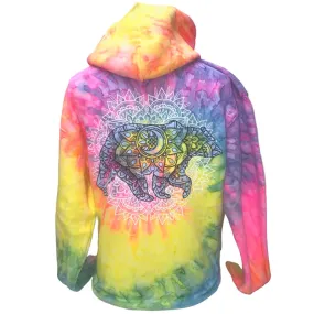 Southern Attitude Tortuga Moon Mandala Bear Tie Dye Pullover Hoodie