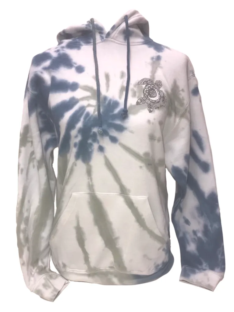 Southern Attitude Tortuga Moon Turtle Tie Dye Burst Pullover Hoodie