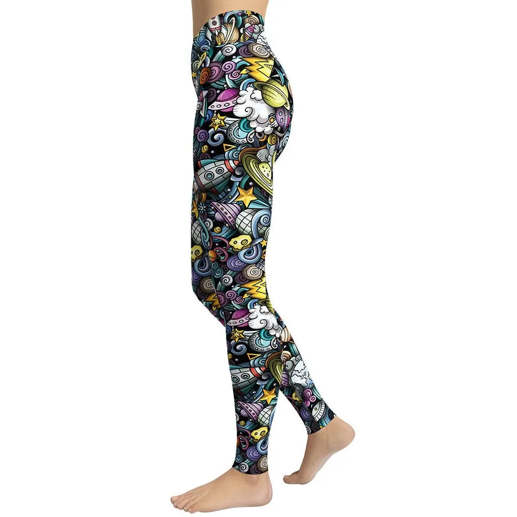 Space Travel Yoga Leggings