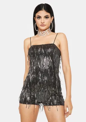 Sparkle Nights Sequin Fringe Romper-