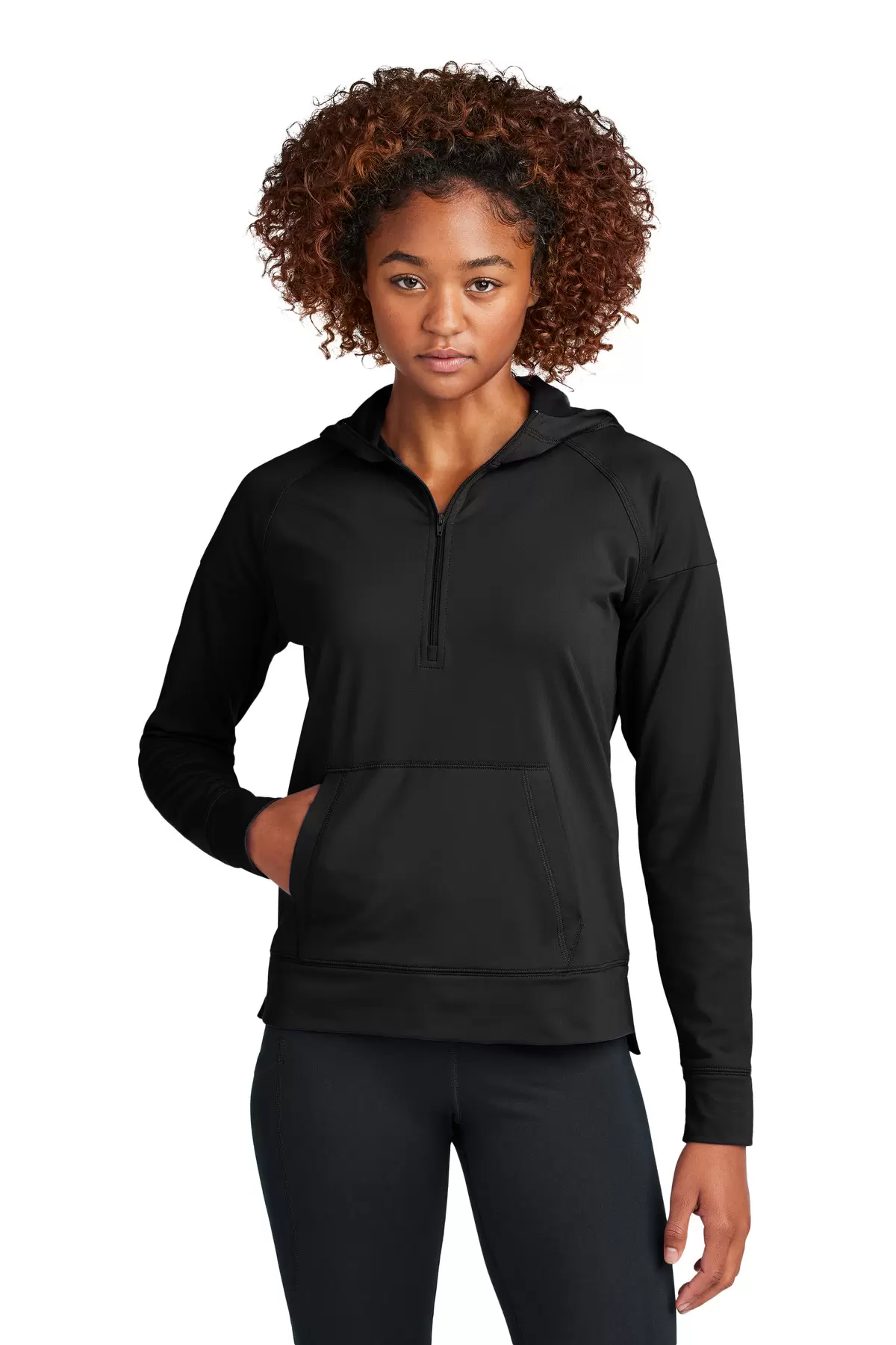 Sport Tek LST856 Sport-Tek Ladies Sport-Wick Stretch 1/2-Zip Hoodie SKU: LST856