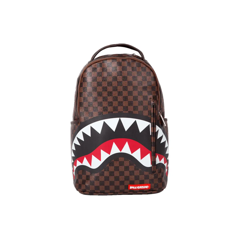 Sprayground Shark in Paris Backpack Brown Zainetto in pelle