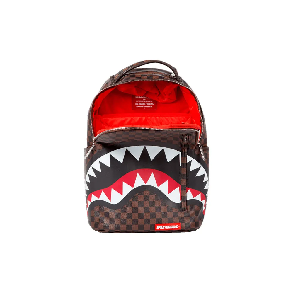 Sprayground Shark in Paris Backpack Brown Zainetto in pelle