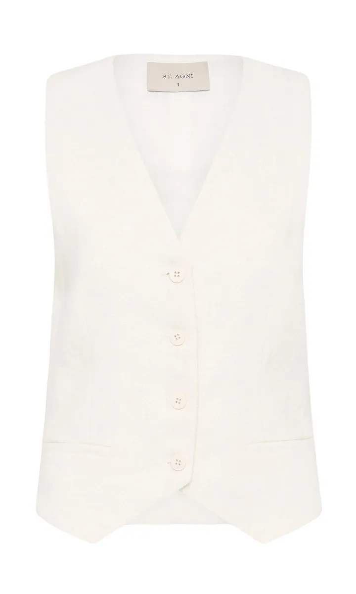ST. AGNI | Tailored Linen Vest