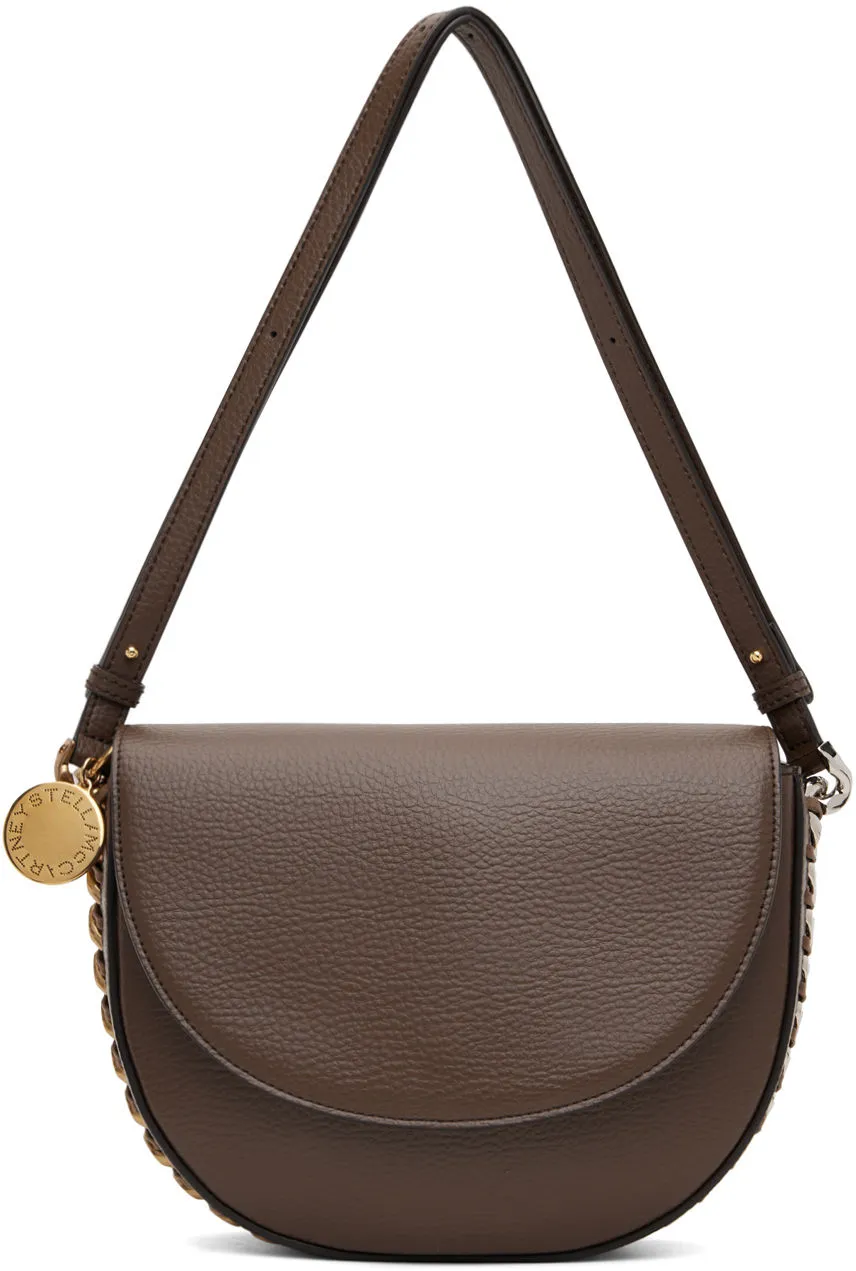 Stella McCartney Brown Frayme Medium Flap Shoulder Bag