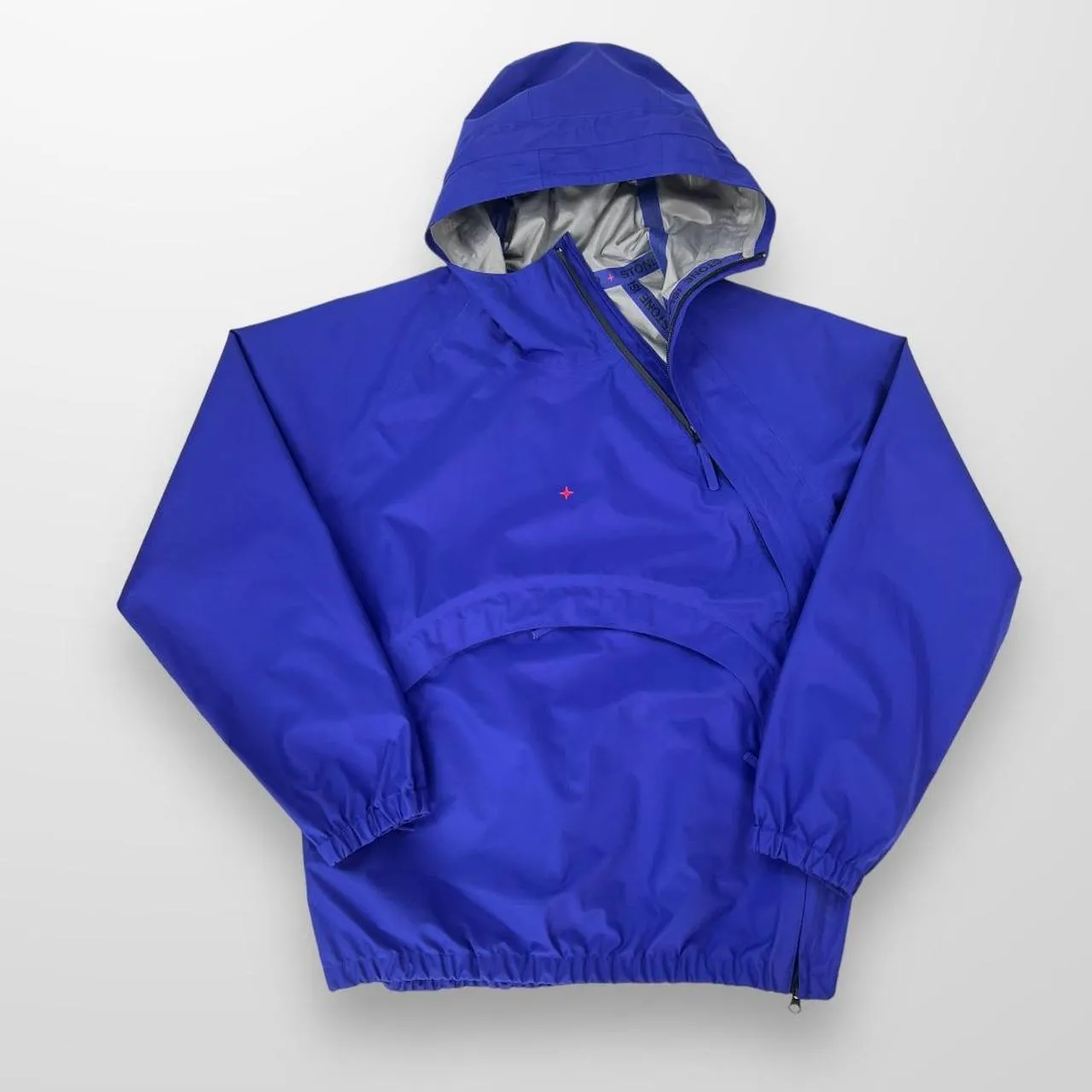 Stone Island Marina Gore-Tex Pullover / Zip Up Jacket In Blue W/ Stone