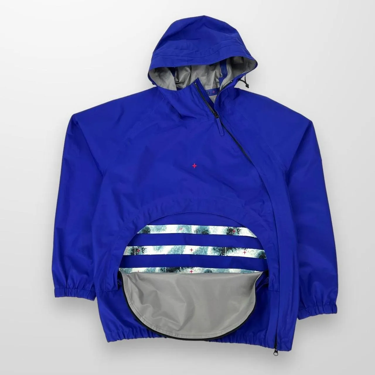 Stone Island Marina Gore-Tex Pullover / Zip Up Jacket In Blue W/ Stone