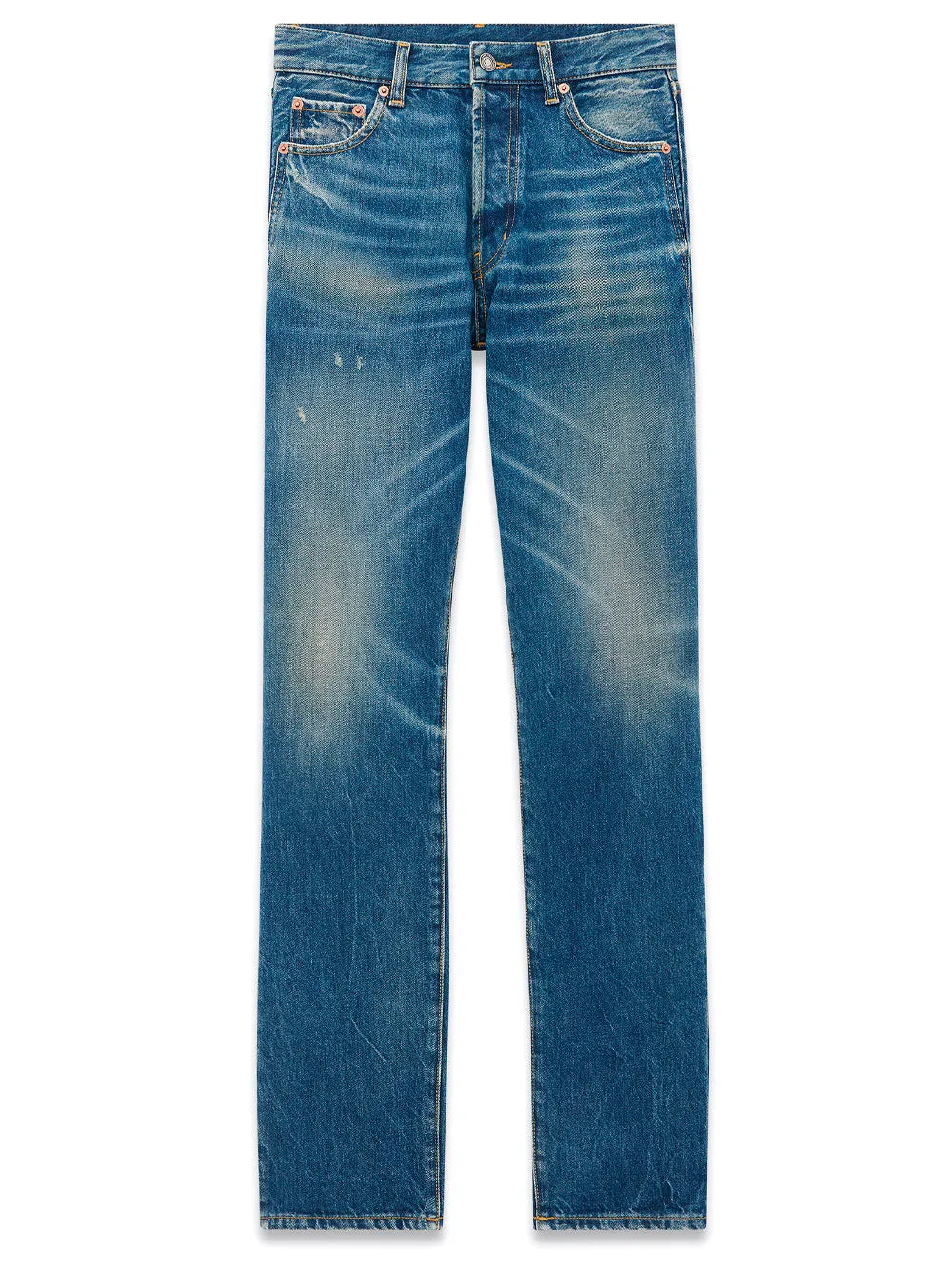 Straight-leg denim jeans