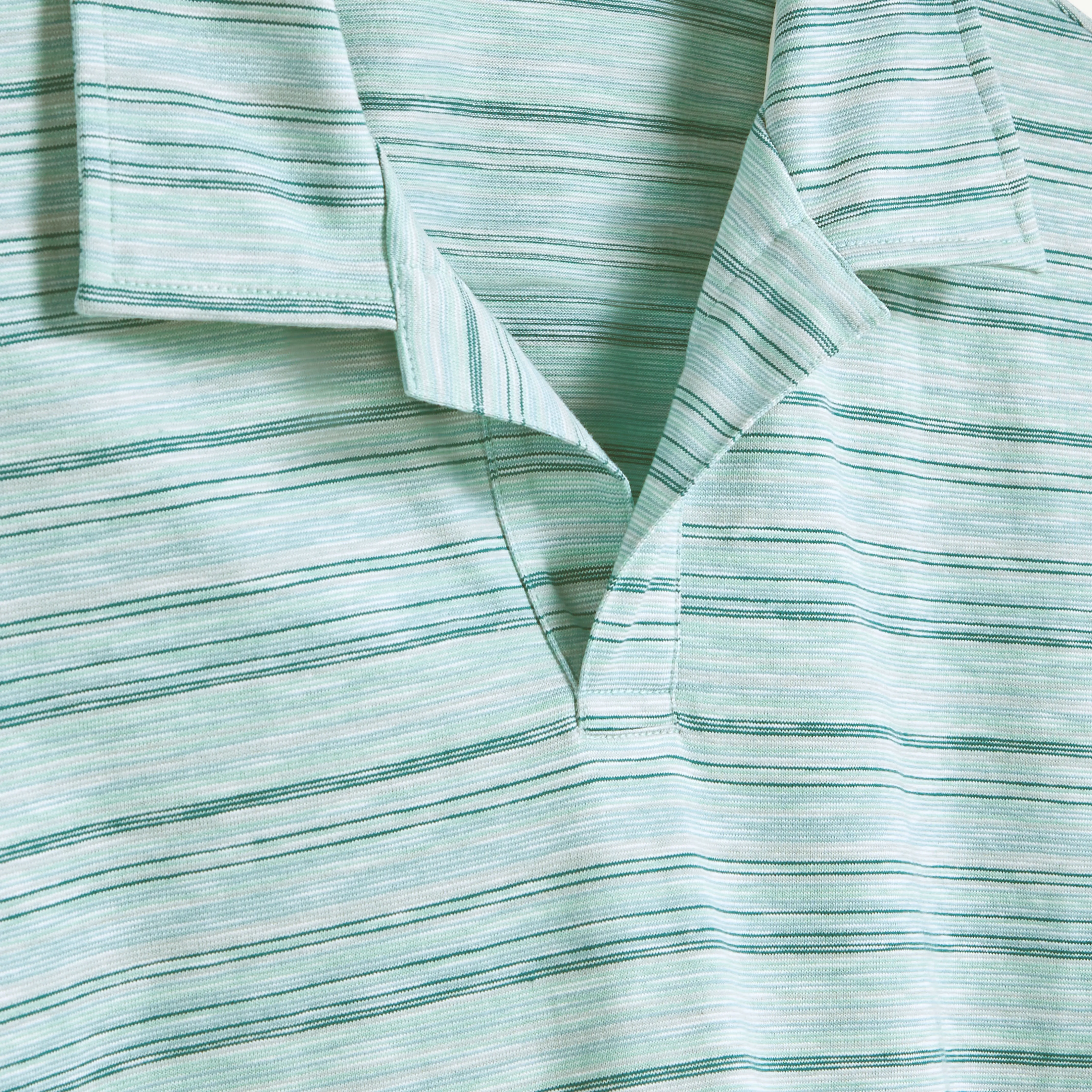 Striped Johnny Collar Polo