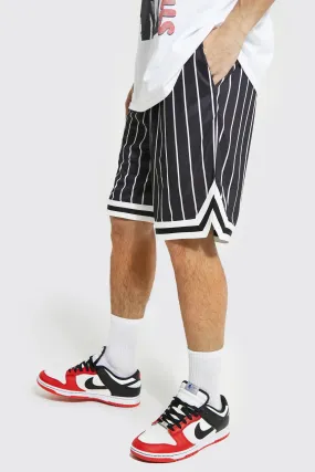 Striped Mesh Basketball Short